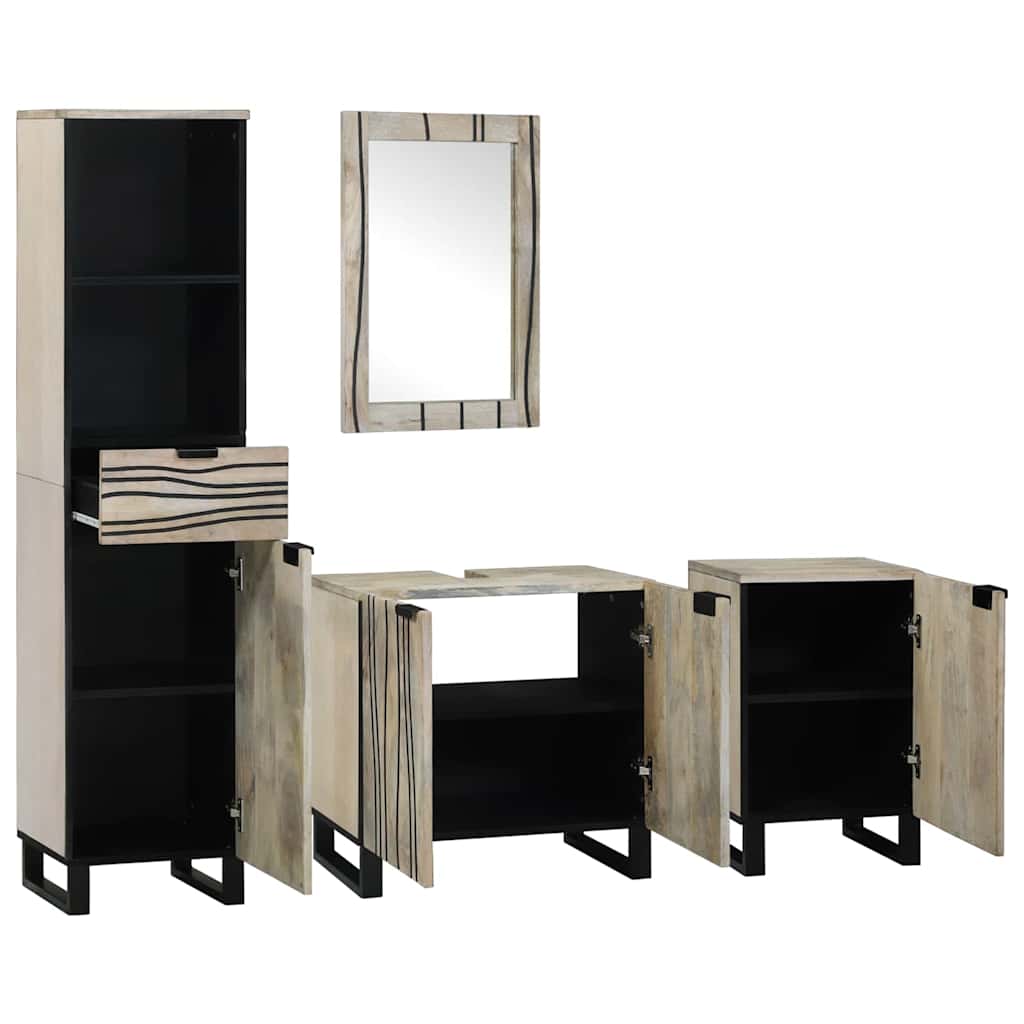 Bathroom Furniture Set 4 Pcs Walnut Brown 38 X 33 X 160 Cm