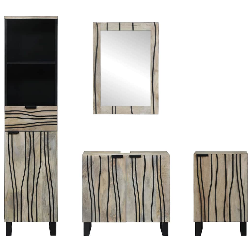 Bathroom Furniture Set 4 Pcs Walnut Brown 38 X 33 X 160 Cm