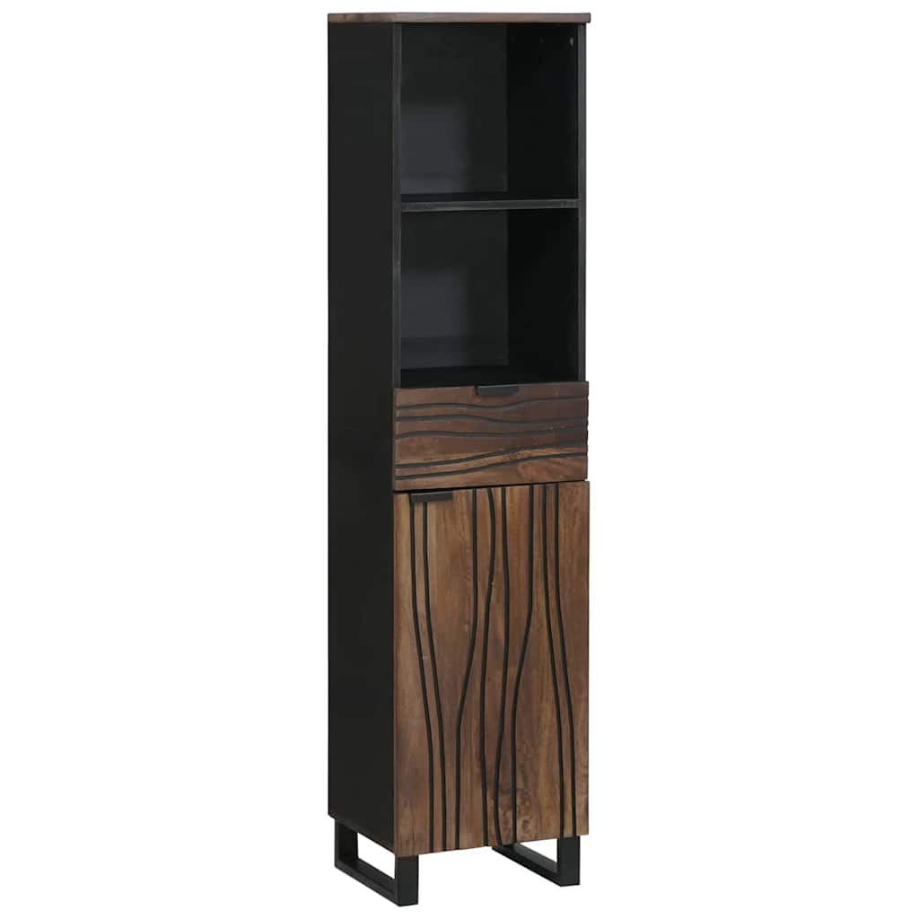 Bathroom Furniture Set 3 Pcs Walnut Brown 38 X 33 X 160 Cm