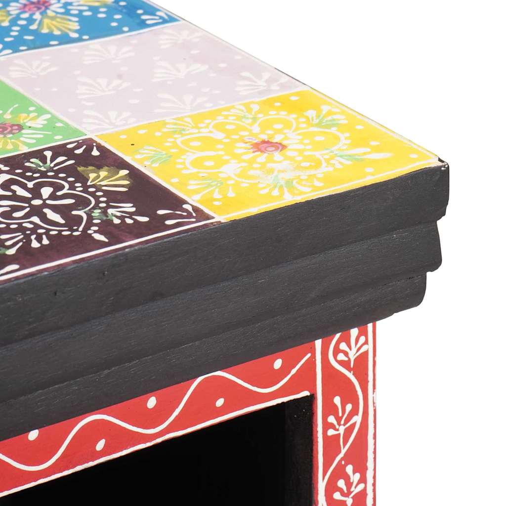 Chest Of Drawers Multicolour 30 X 30 X 90 Cm Solid Mango Wood