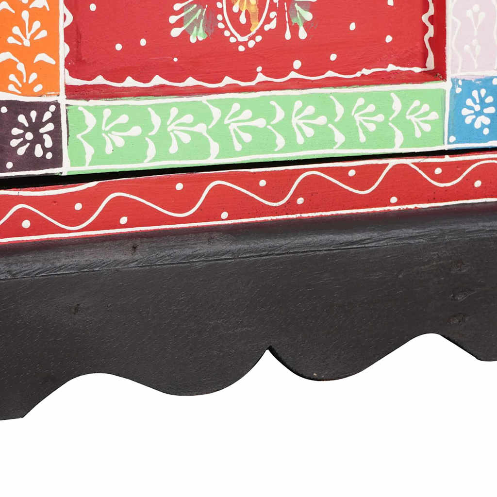 Chest Of Drawers Multicolour 30 X 30 X 90 Cm Solid Mango Wood