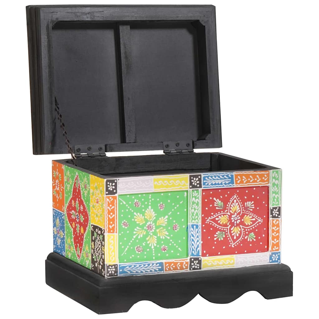 Storage Box Multicolour Solid Mango Wood