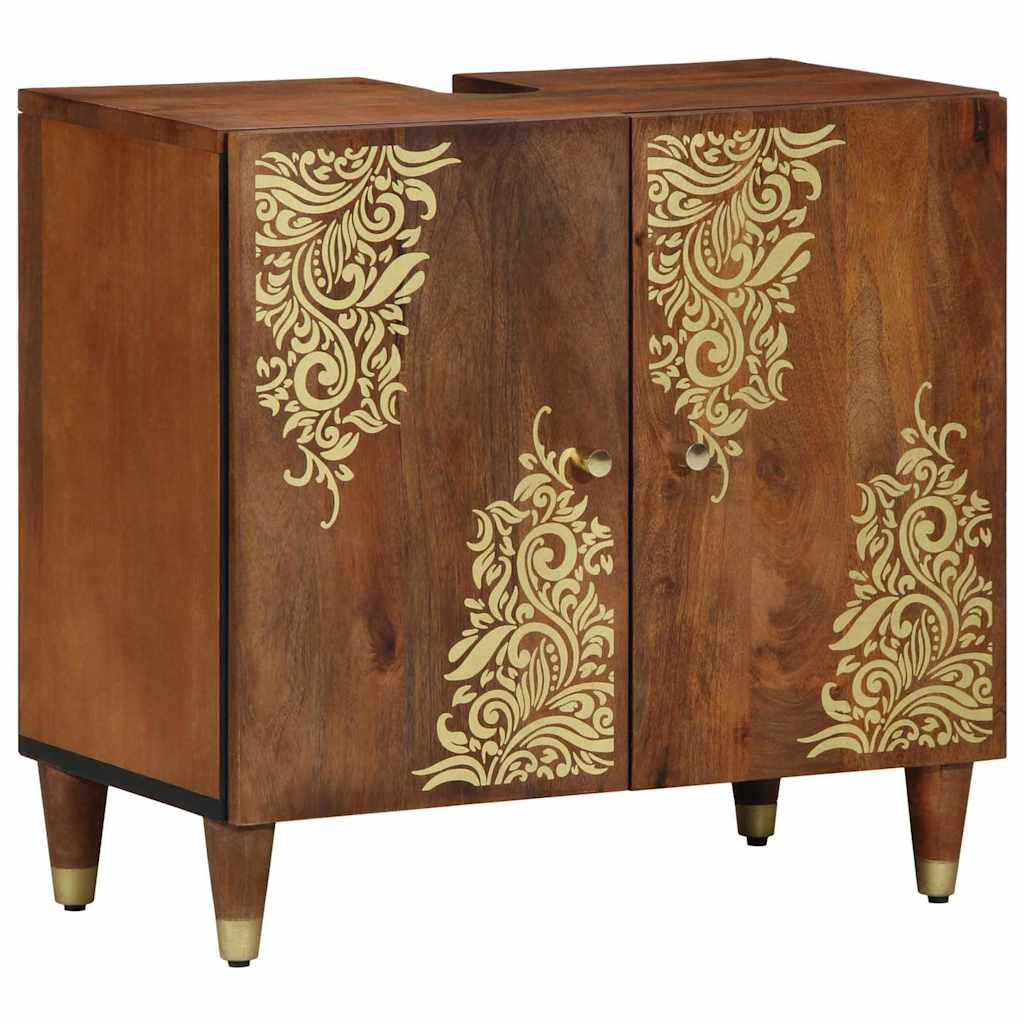 Bathroom Furniture Set Wall-Mounted 3 Pcs Brown 62 X 33 X 58 Cm