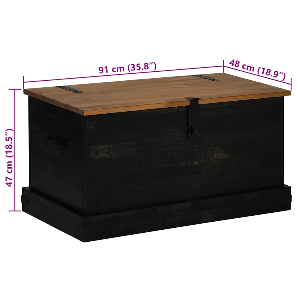 Storage Chest Halden 91X48X47 Cm Solid Wood Pine