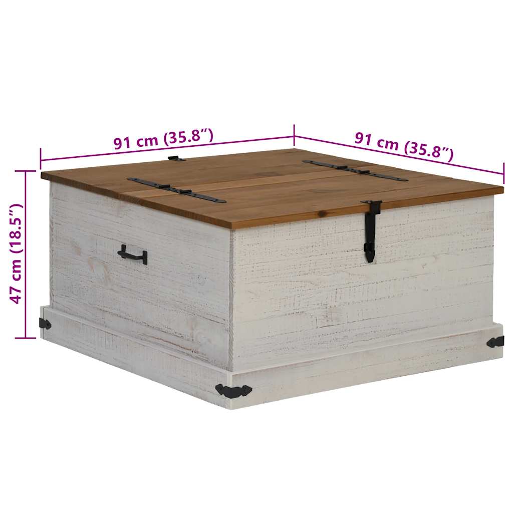 Storage Chest Halden 91X91X47 Cm Solid Wood Pine