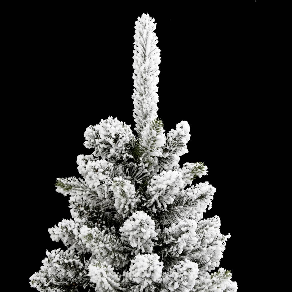 Artificial Slim Christmas Tree With Flocked Snow Pvc&Pe