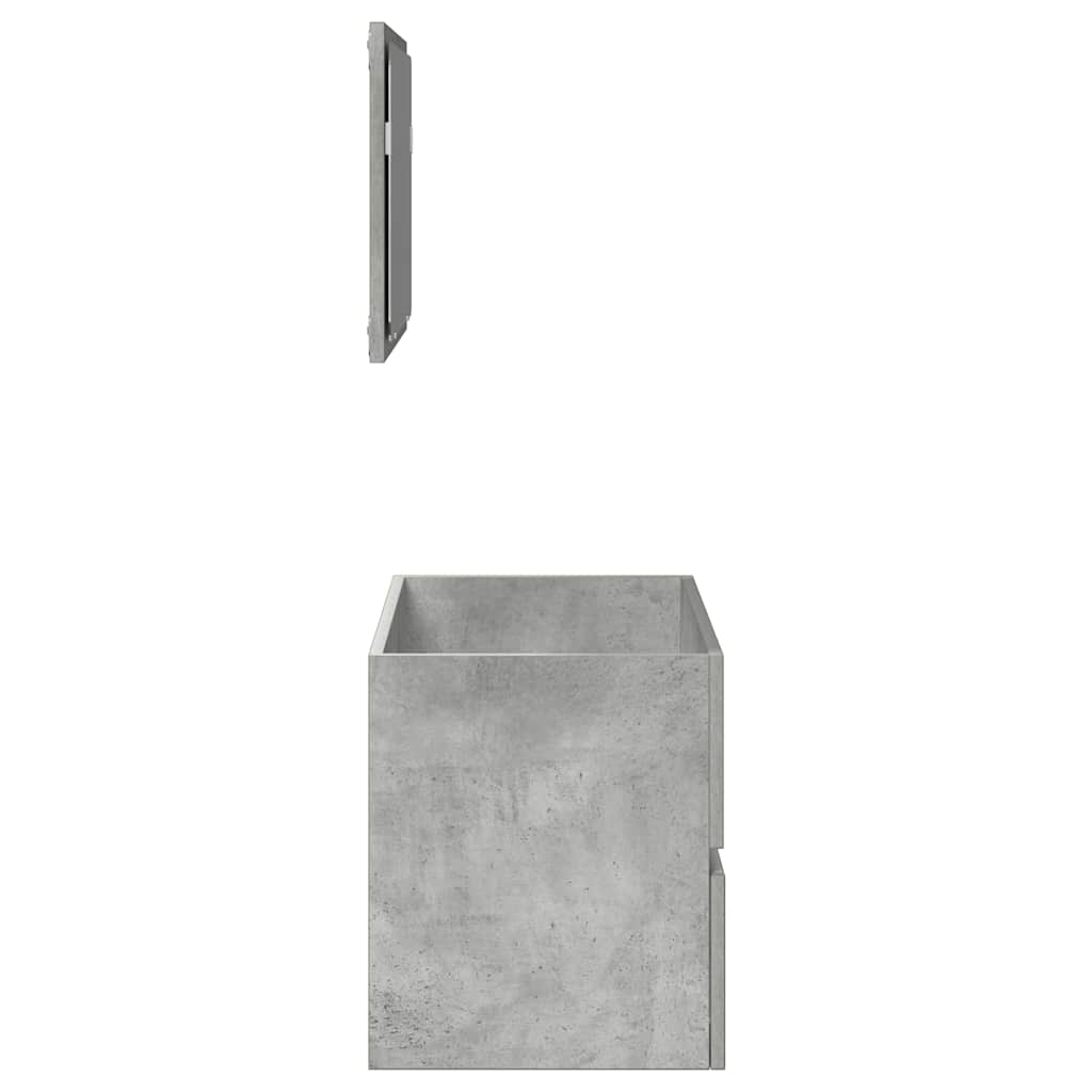 Bathroom Cabinet With Mirror Concrete Grey Engineered Wood