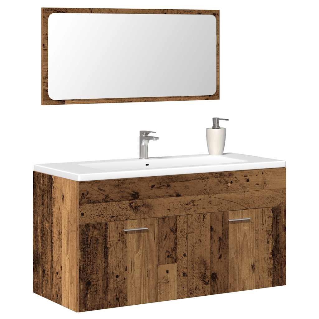 Bathroom Cabinet With Mirror Engineered Wood