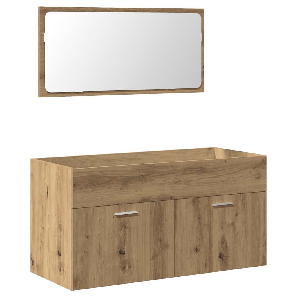 Bathroom Cabinet With Mirror Engineered Wood