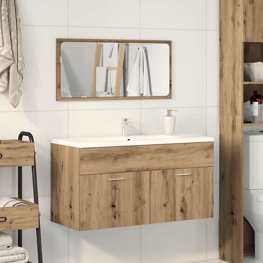 Bathroom Cabinet With Mirror Engineered Wood