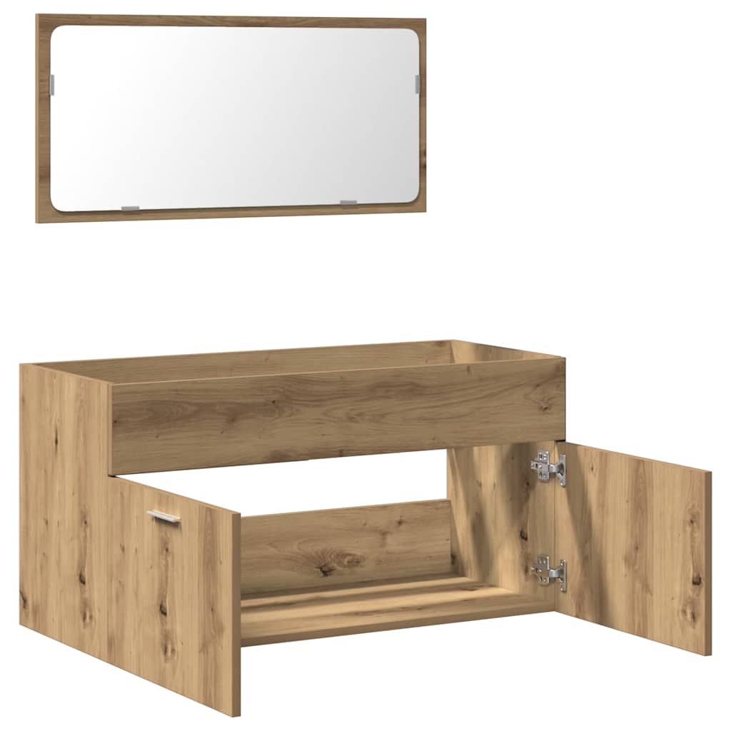 Bathroom Cabinet With Mirror Engineered Wood