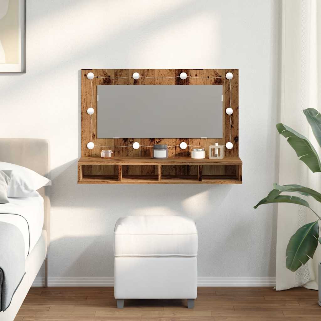 Mirror Cabinet With Led 90X31.5X62 Cm