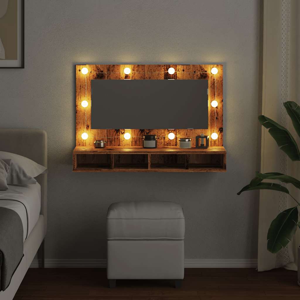 Mirror Cabinet With Led 90X31.5X62 Cm
