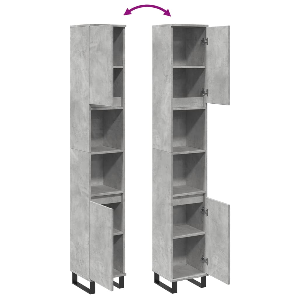 Bathroom Cabinet 30X30X190 Cm Engineered Wood