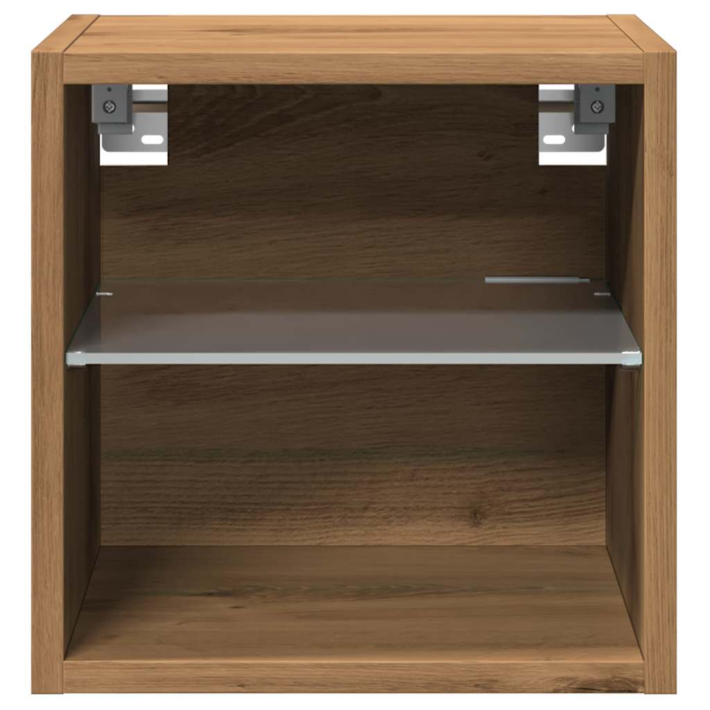 Tv Wall Cabinet With Led Lights 30X28.5X Artisan Oak