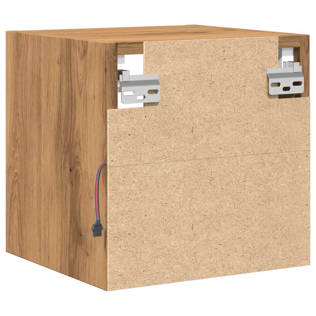 Tv Wall Cabinet With Led Lights 30X28.5X Artisan Oak