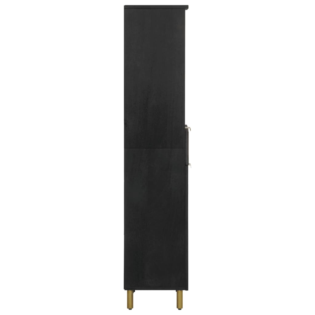 Bathroom Cabinet Black 38X33X160 Cm Solid Wood Mango