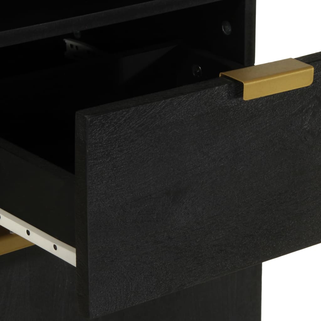 Bathroom Cabinet Black 38X33X160 Cm Solid Wood Mango