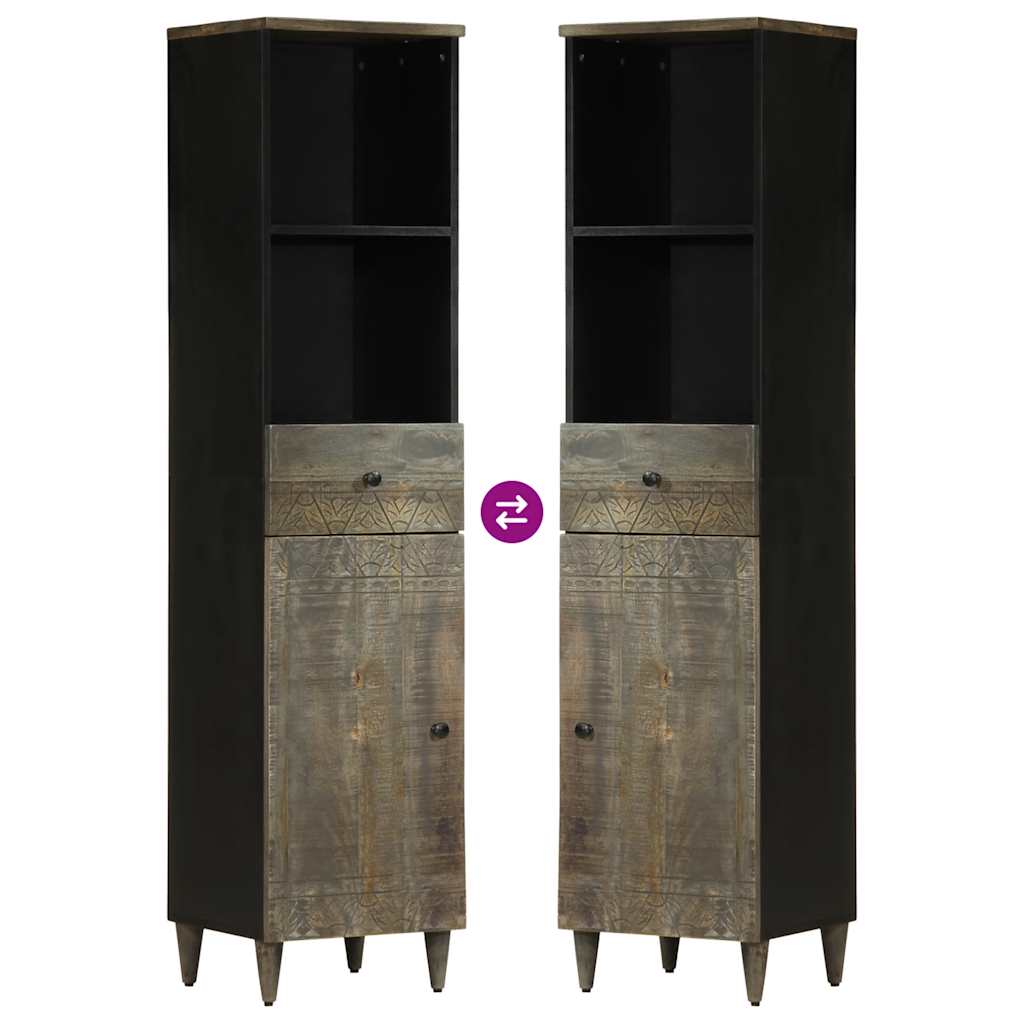 Bathroom Cabinet 38X33X160 Cm Solid Wood Mango