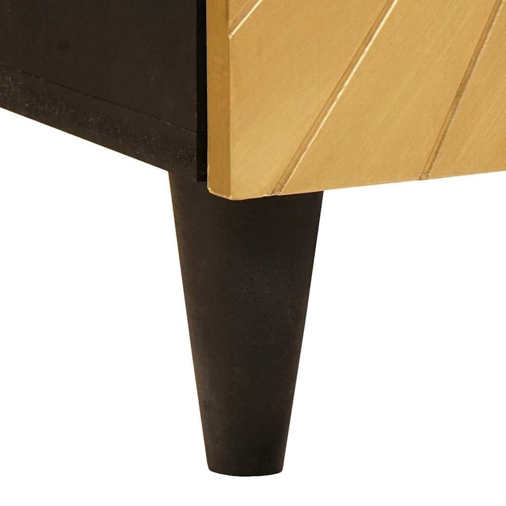 Bathroom Cabinet With Shelf Black And Gold 38 X 33 X 58 Cm