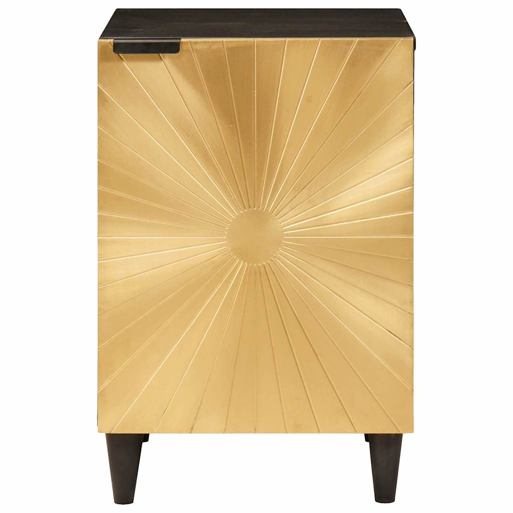 Bathroom Cabinet With Shelf Black And Gold 38 X 33 X 58 Cm