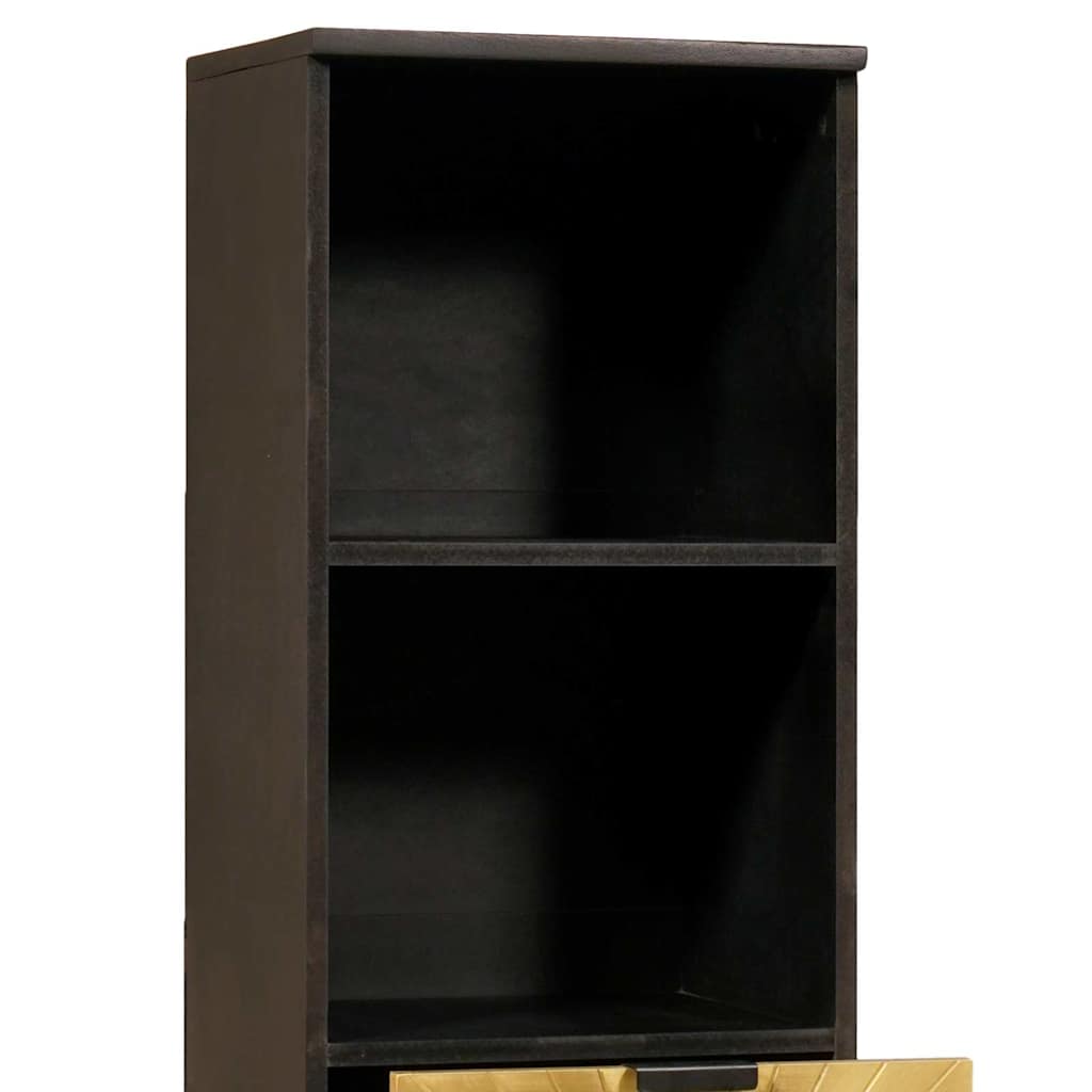 Bathroom Cabinet With Drawer Black And Gold 38 X 33 X 160 Cm