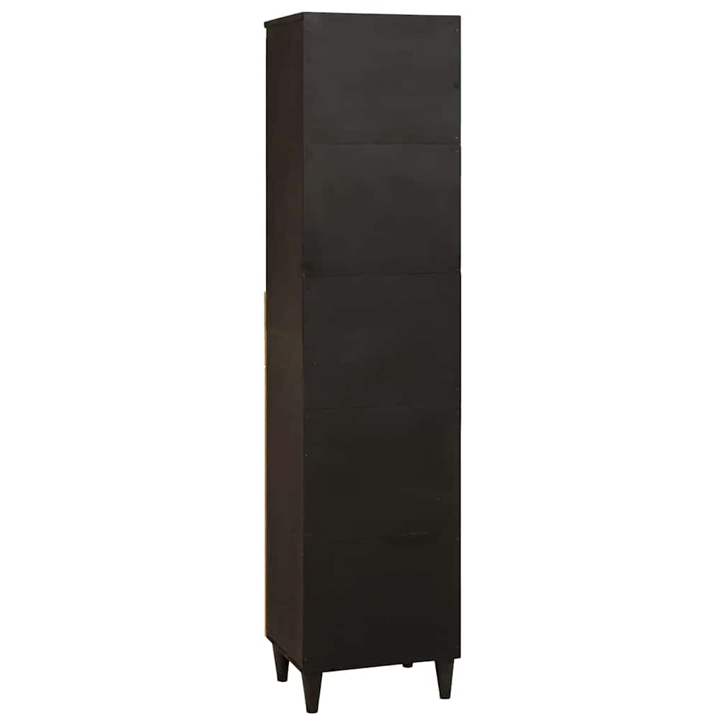 Bathroom Cabinet With Drawer Black And Gold 38 X 33 X 160 Cm