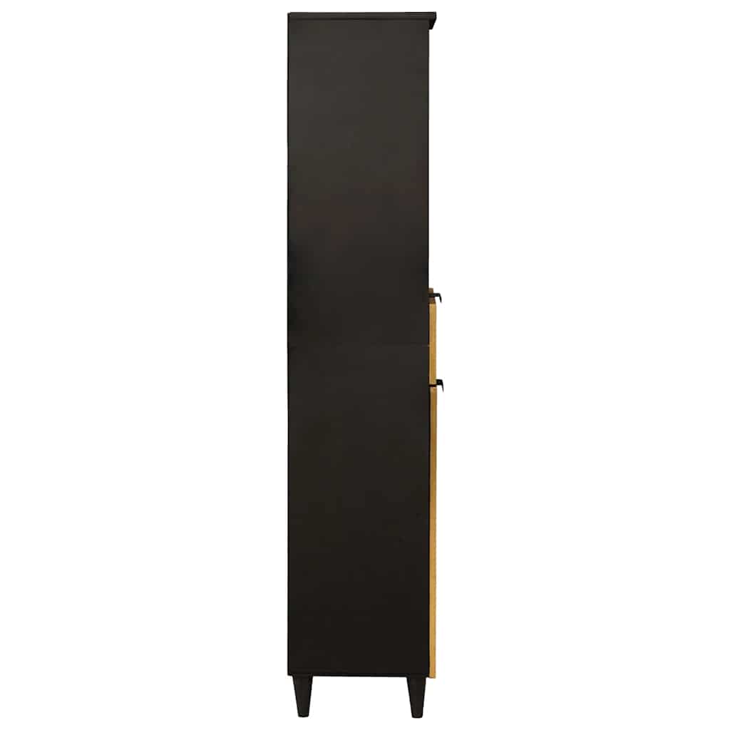 Bathroom Cabinet With Drawer Black And Gold 38 X 33 X 160 Cm