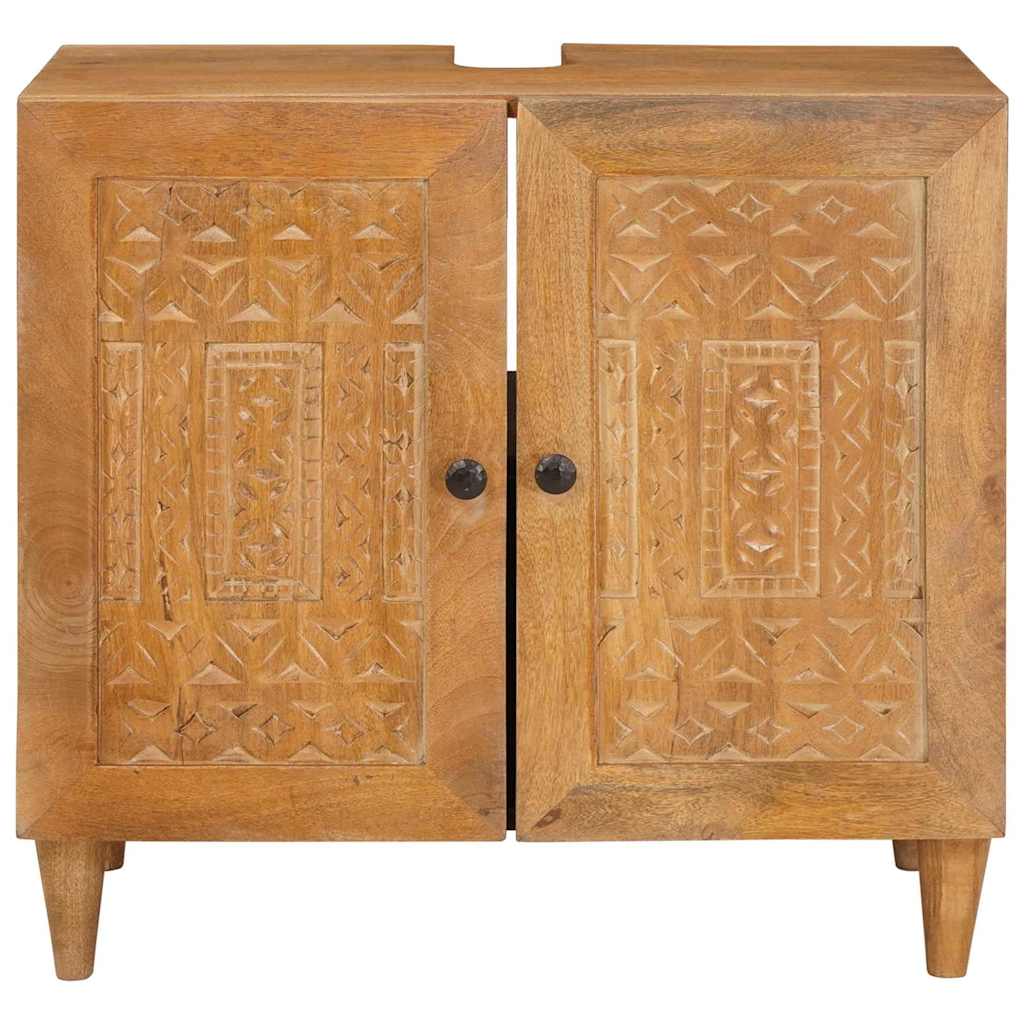 Bathroom Cabinet Light Brown 62 X 33 X 58 Cm Solid Wood Mango