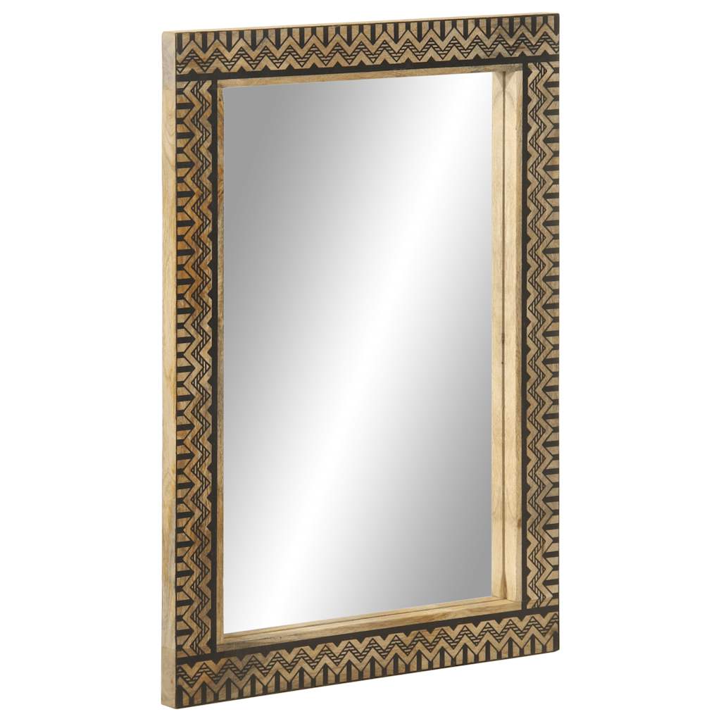 Bathroom Mirror 50X70 Cm Solid Wood Mango And Glass
