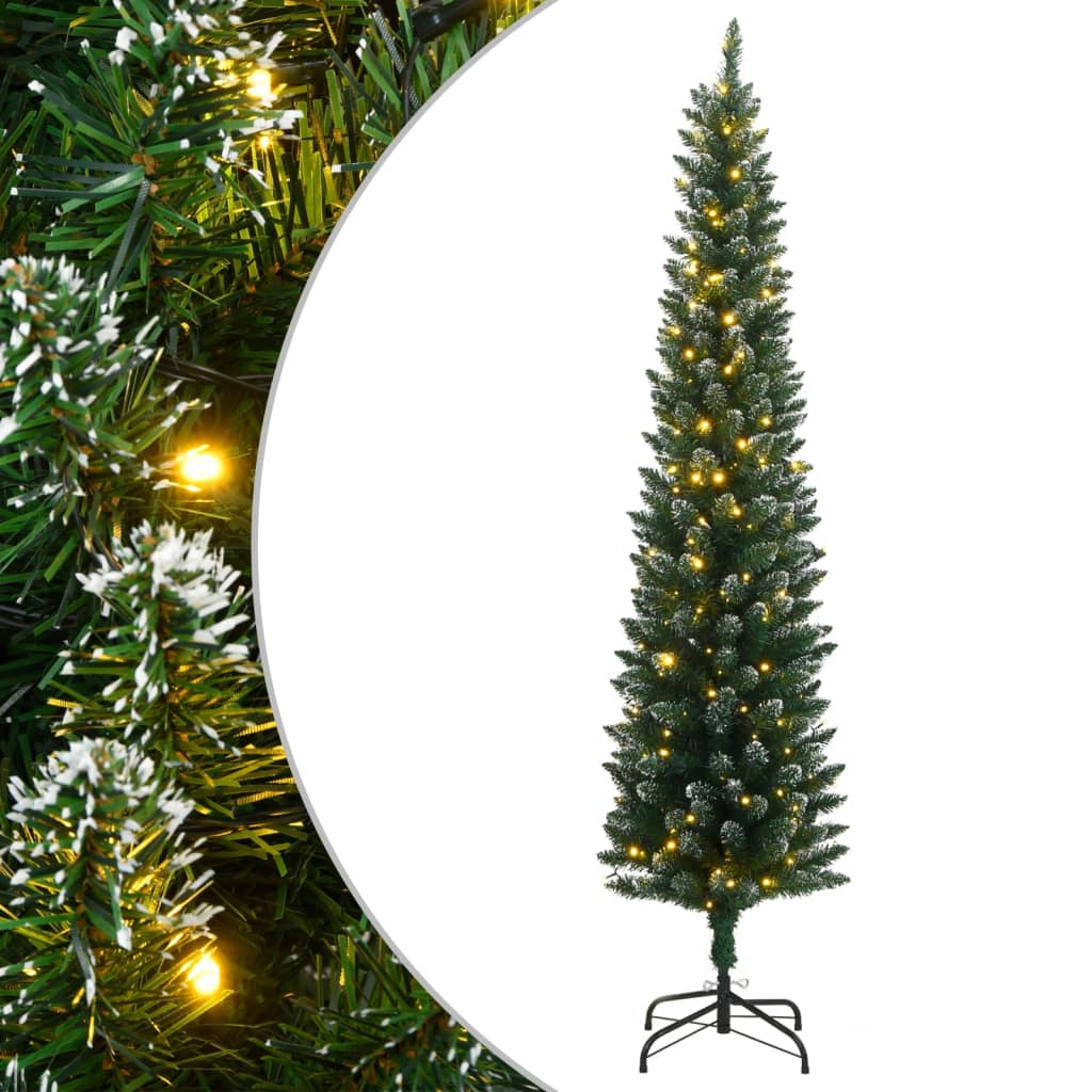 Artificial Slim Christmas Tree With Stand Green Pvc