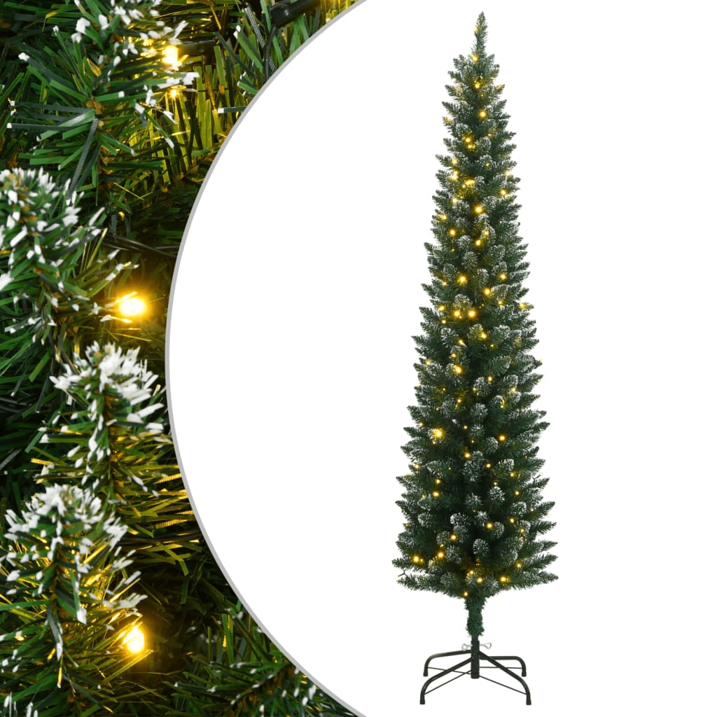 Artificial Slim Christmas Tree With Stand Green Pvc