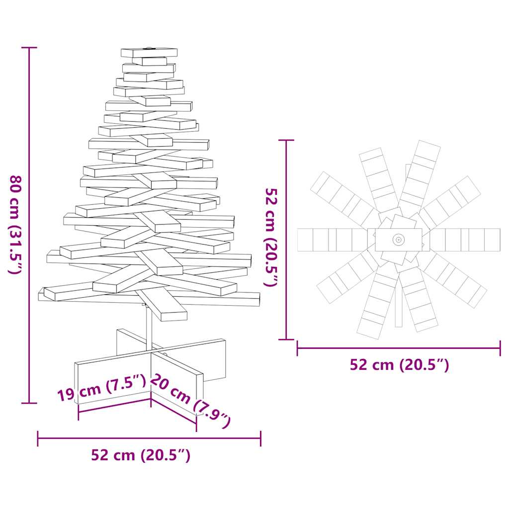 Wooden Christmas Tree For Decoration Solid Wood Pine