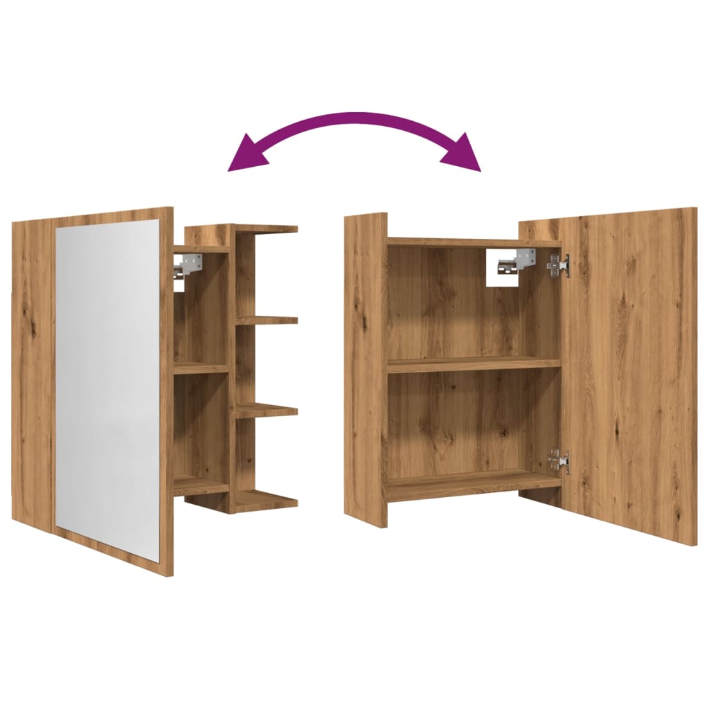 Bathroom Mirror Cabinet 62.5X20.5X64 Cm Engineered Wood