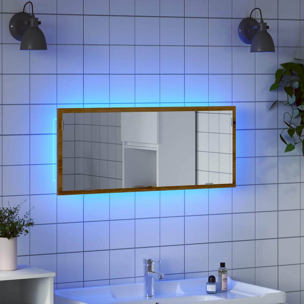 Led Bathroom Mirror 100X8.5X37 Cm Engineered Wood