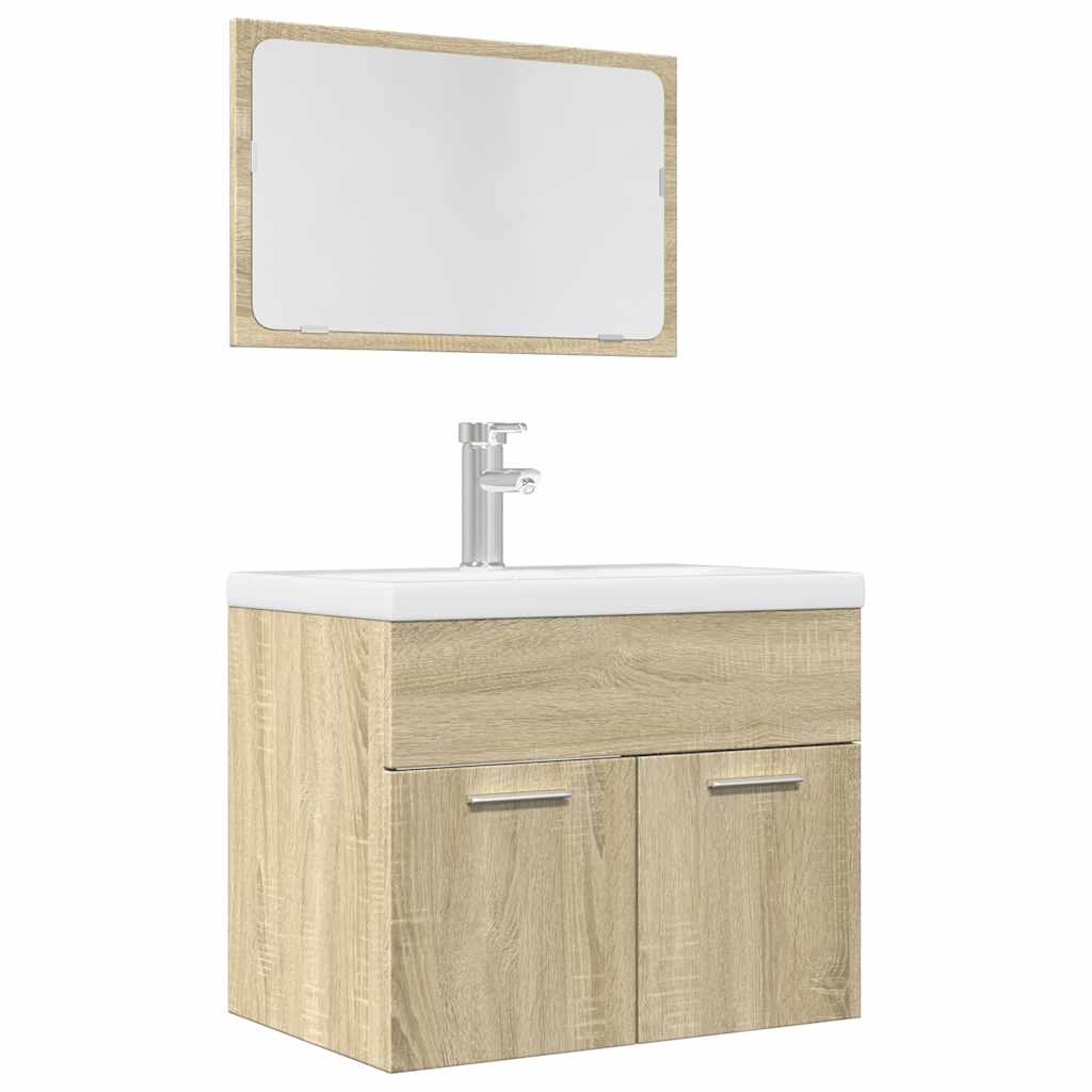 2 Piece Bathroom Furniture Set Engineered Wood