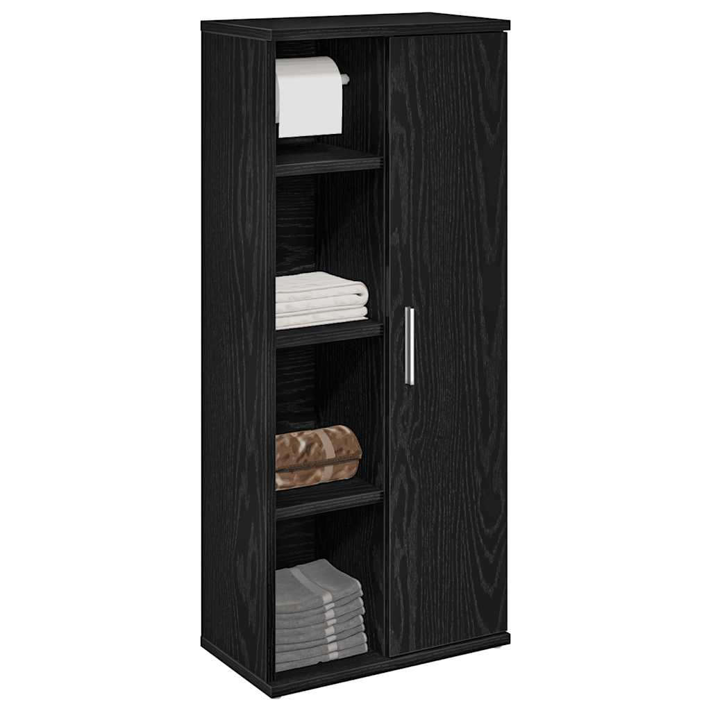 Bathroom Cabinet With Roll Holder 39X22X90 Cm