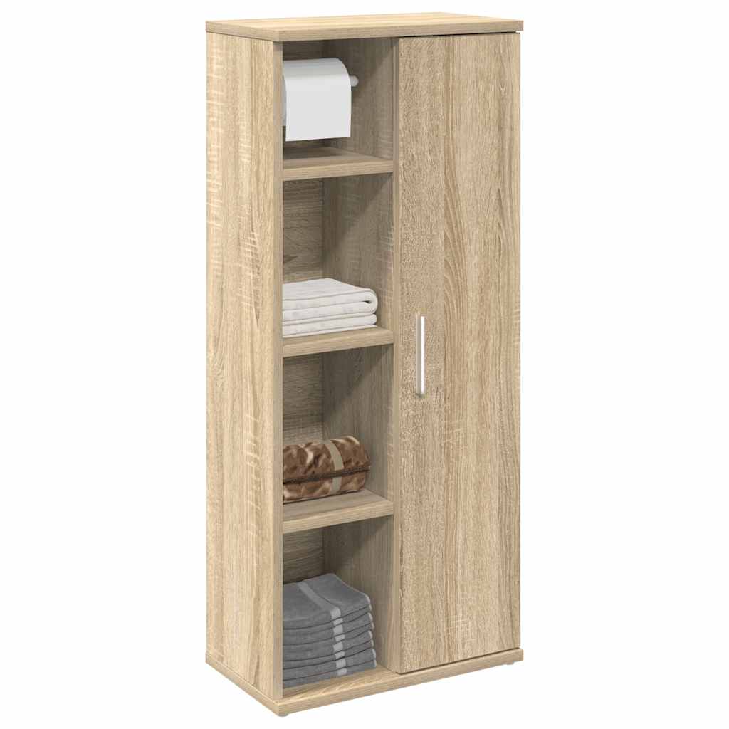 Bathroom Cabinet With Roll Holder 39X22X90 Cm