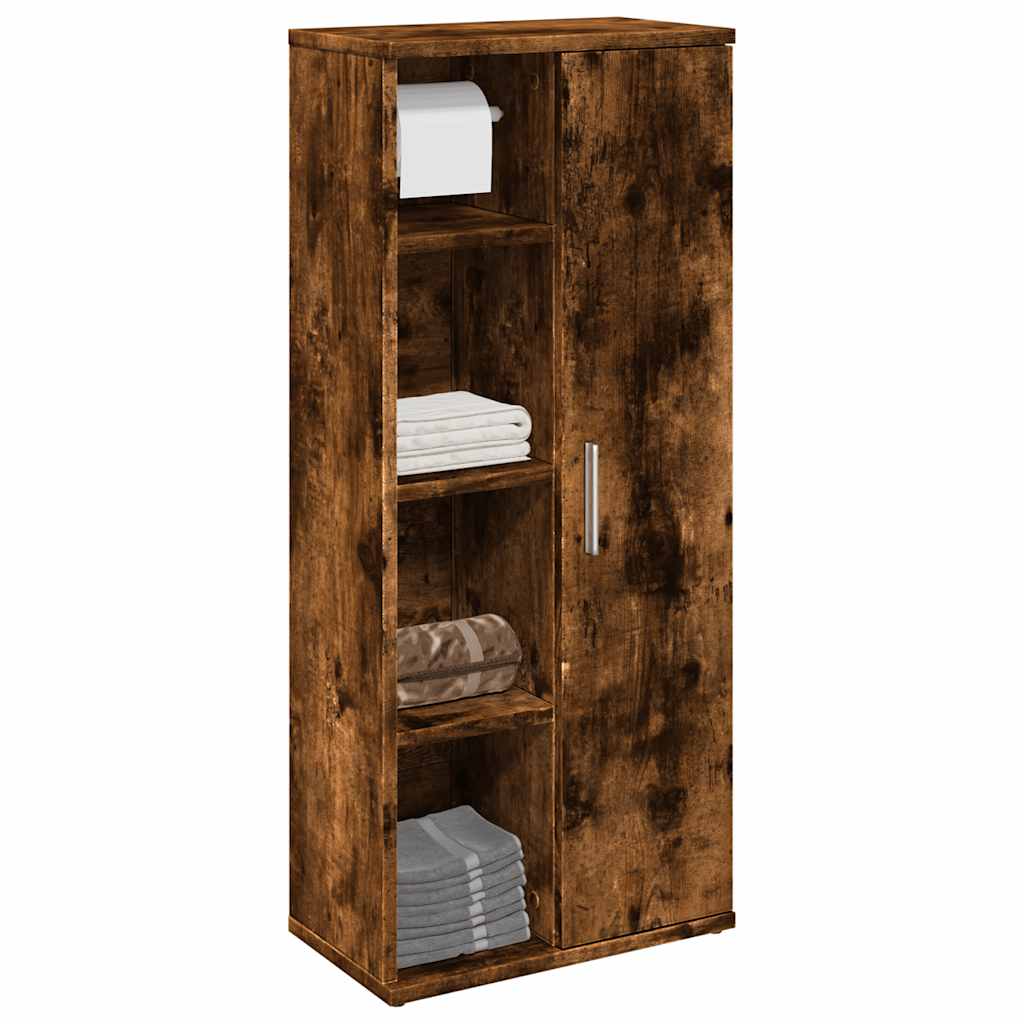 Bathroom Cabinet With Roll Holder 39X22X90 Cm