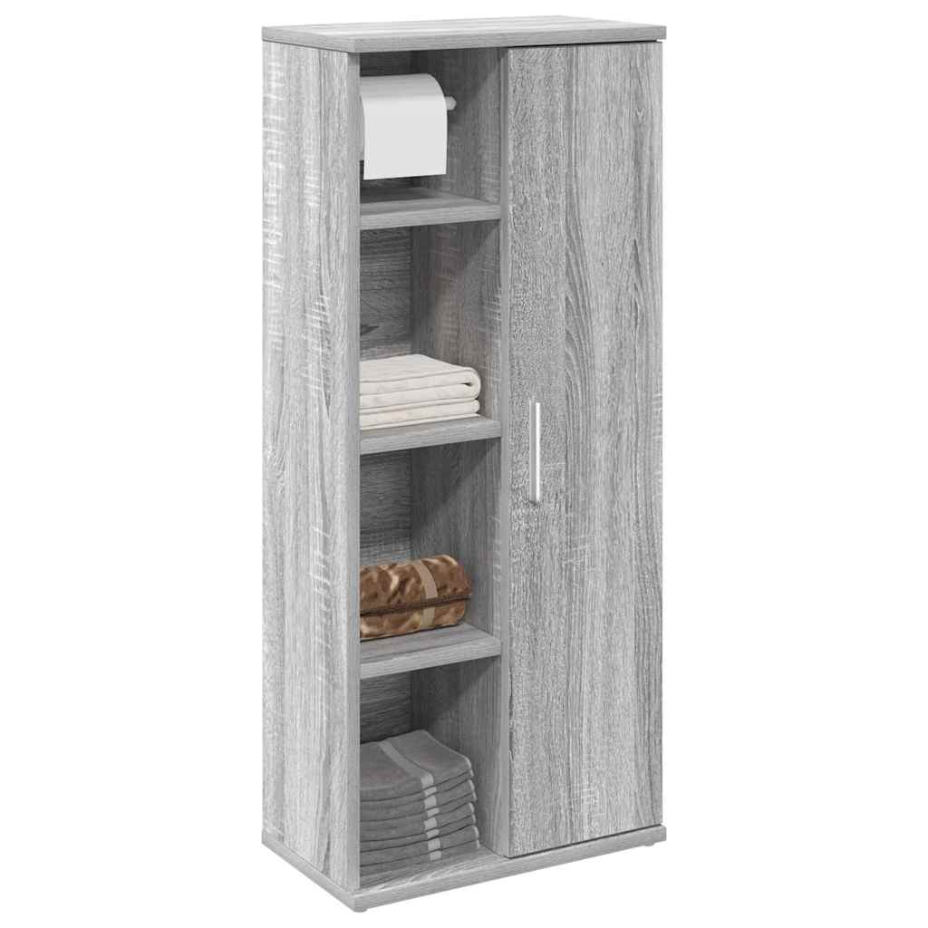 Bathroom Cabinet With Roll Holder 39X22X90 Cm
