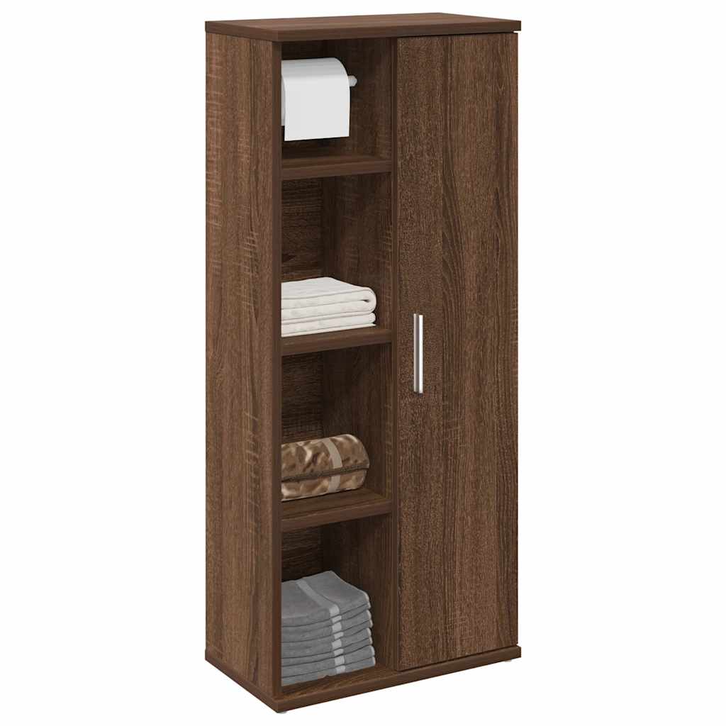 Bathroom Cabinet With Roll Holder 39X22X90 Cm