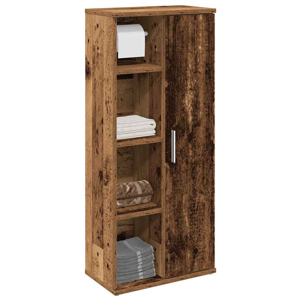 Bathroom Cabinet With Roll Holder 39X22X90 Cm