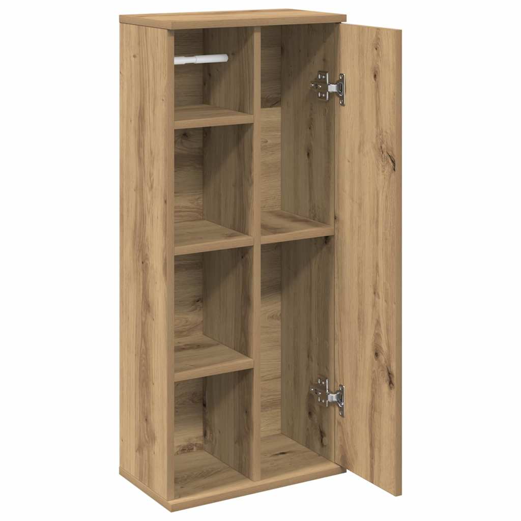 Bathroom Cabinet With Roll Holder 39X22X90 Cm