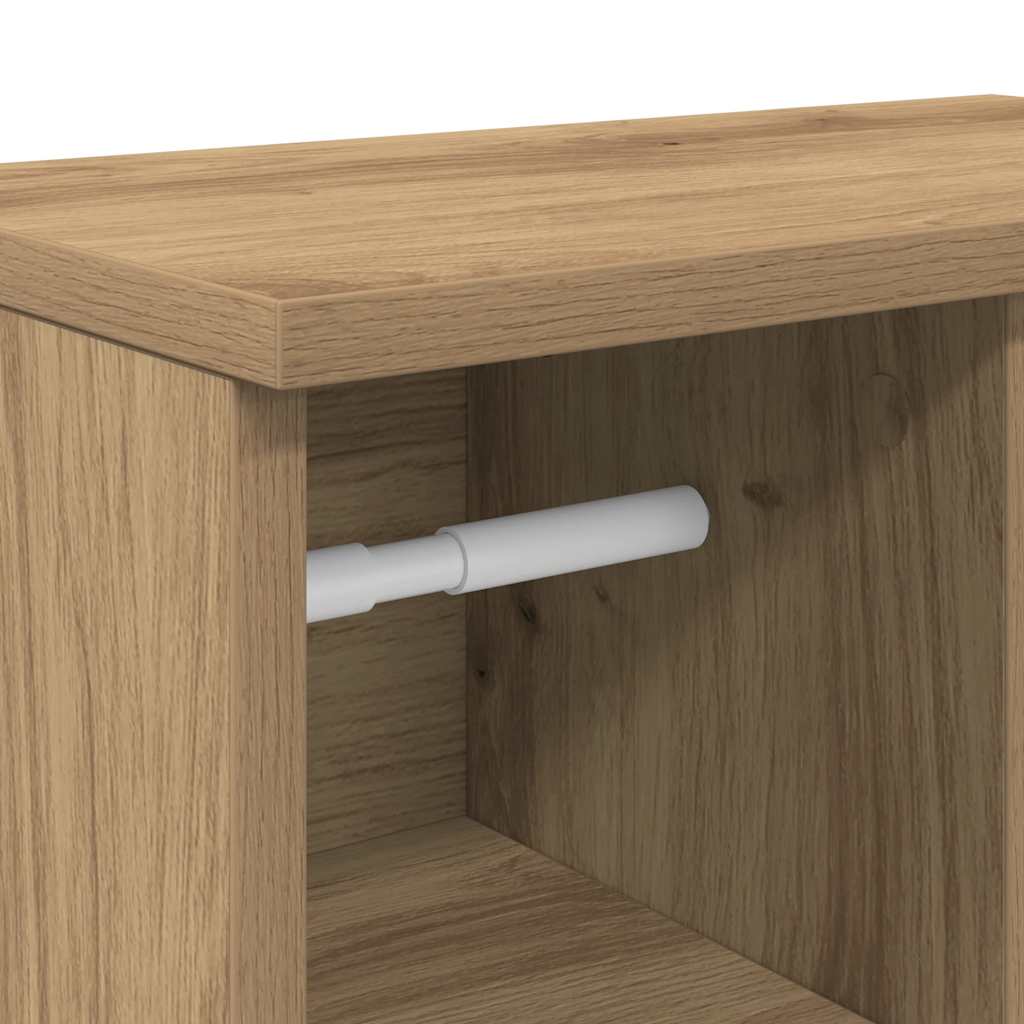 Bathroom Cabinet With Roll Holder 39X22X90 Cm