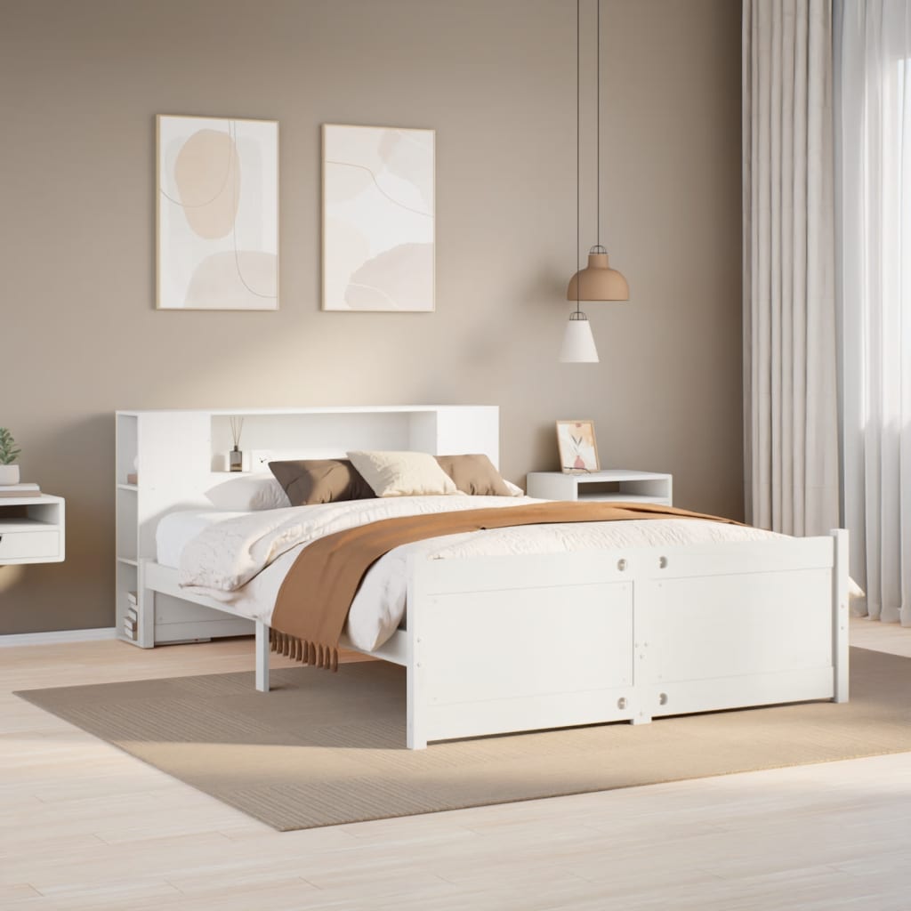 Bookcase Bed Without Mattress 200X200Cm Solid Wood Pine