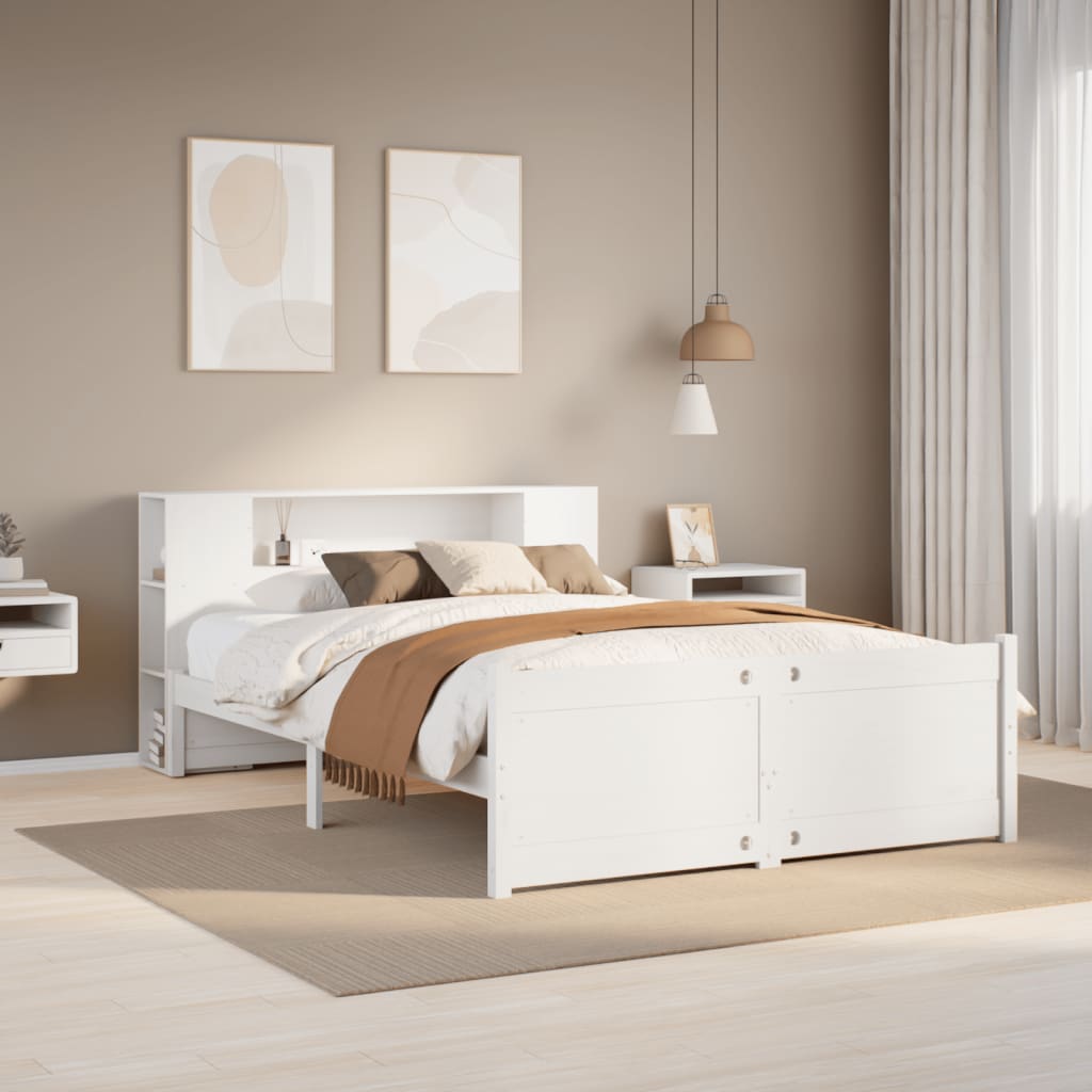 Bookcase Bed Without Mattress 200X200Cm Solid Wood Pine