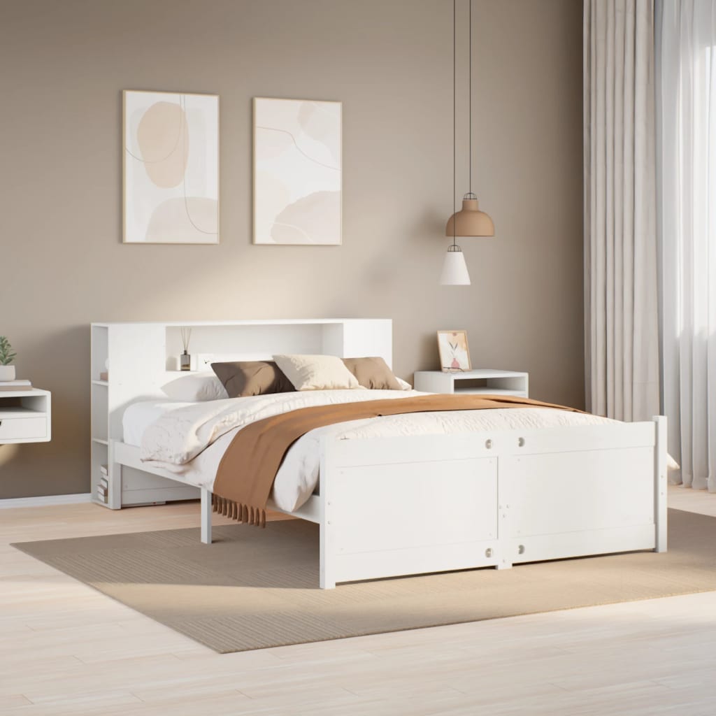 Bookcase Bed Without Mattress 200X200Cm Solid Wood Pine