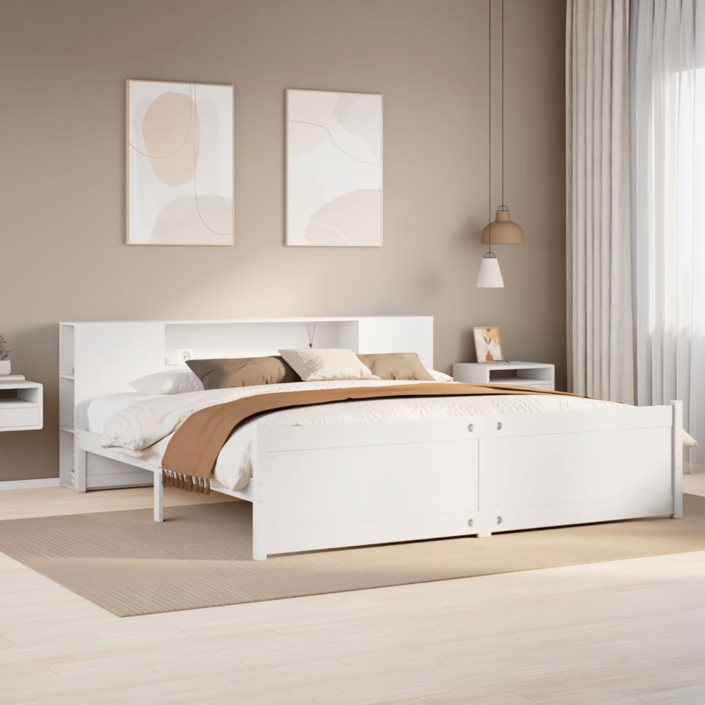Bookcase Bed Without Mattress 200X200Cm Solid Wood Pine