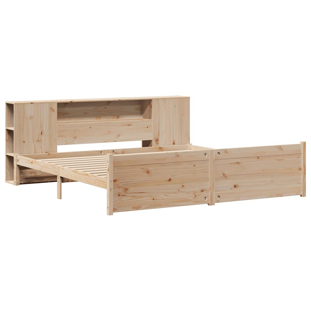 Bookcase Bed Without Mattress 200X200Cm Solid Wood Pine