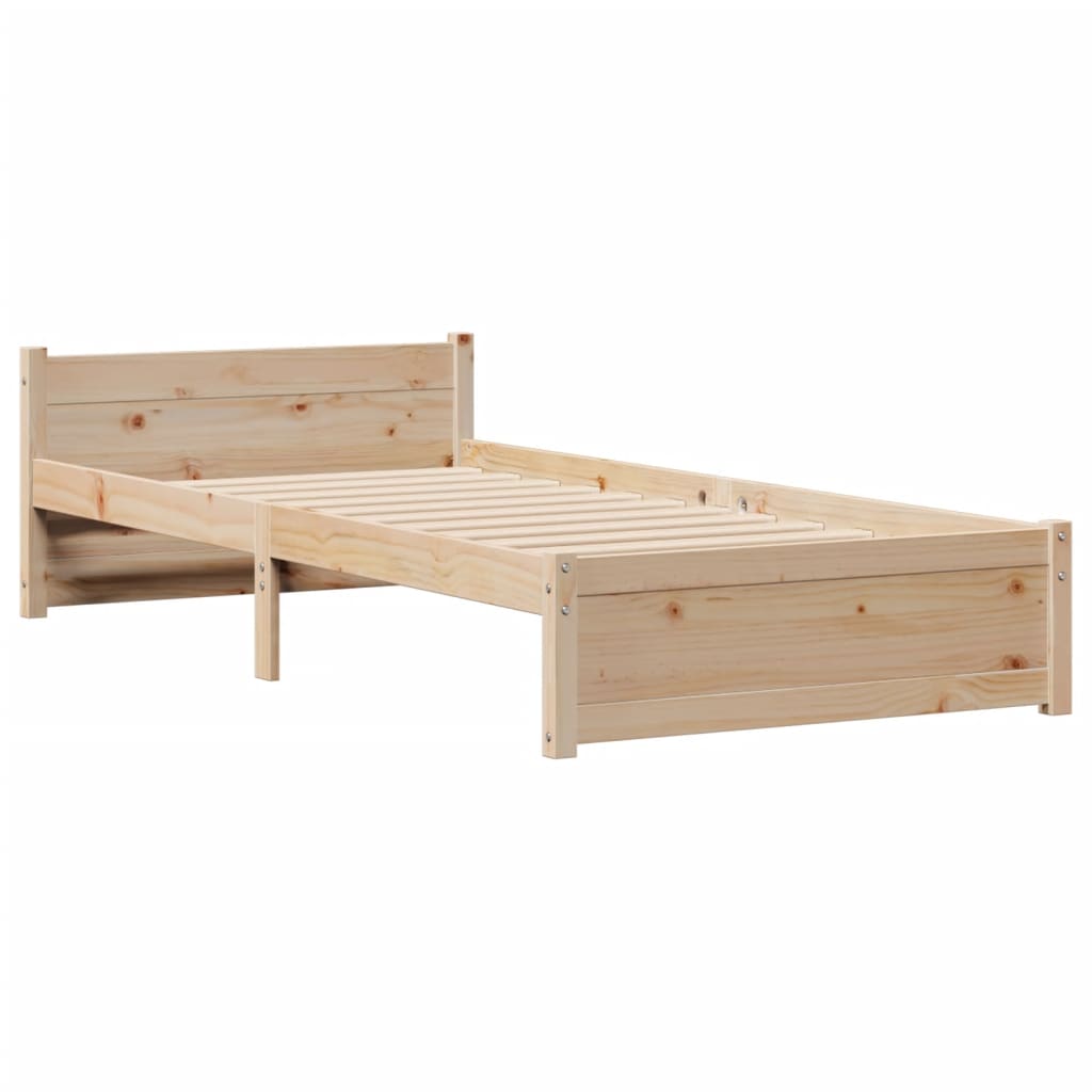 Bookcase Bed Without Mattress 90X200Cm Solid Wood Pine